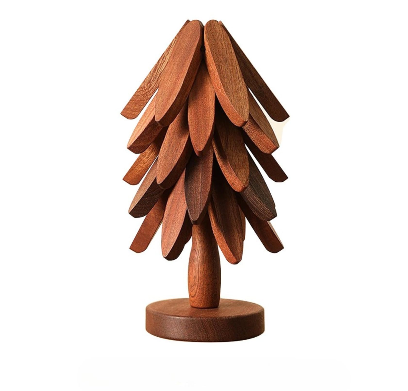 鍋敷き 木製 コースター 和風 収納スタンド付き クリスマスツリーデザイン おしゃれ 季節飾り ナチュラ..