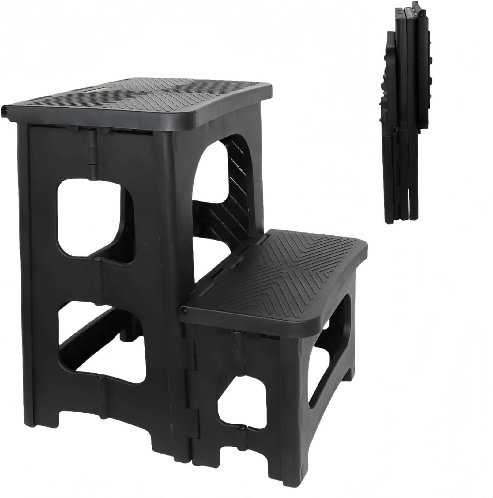 折りたたみ式ステップ台 2段 踏み台 耐荷重150kg 軽量 防滑設計 収納簡単 アウトドア 折りたたみチェア..