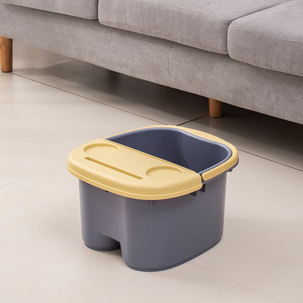 足湯フットバス 足湯器 深めの足洗い台 ひざ上 ふくらはぎ 保温 プラスチック マッサージ プラス 厚手 ..