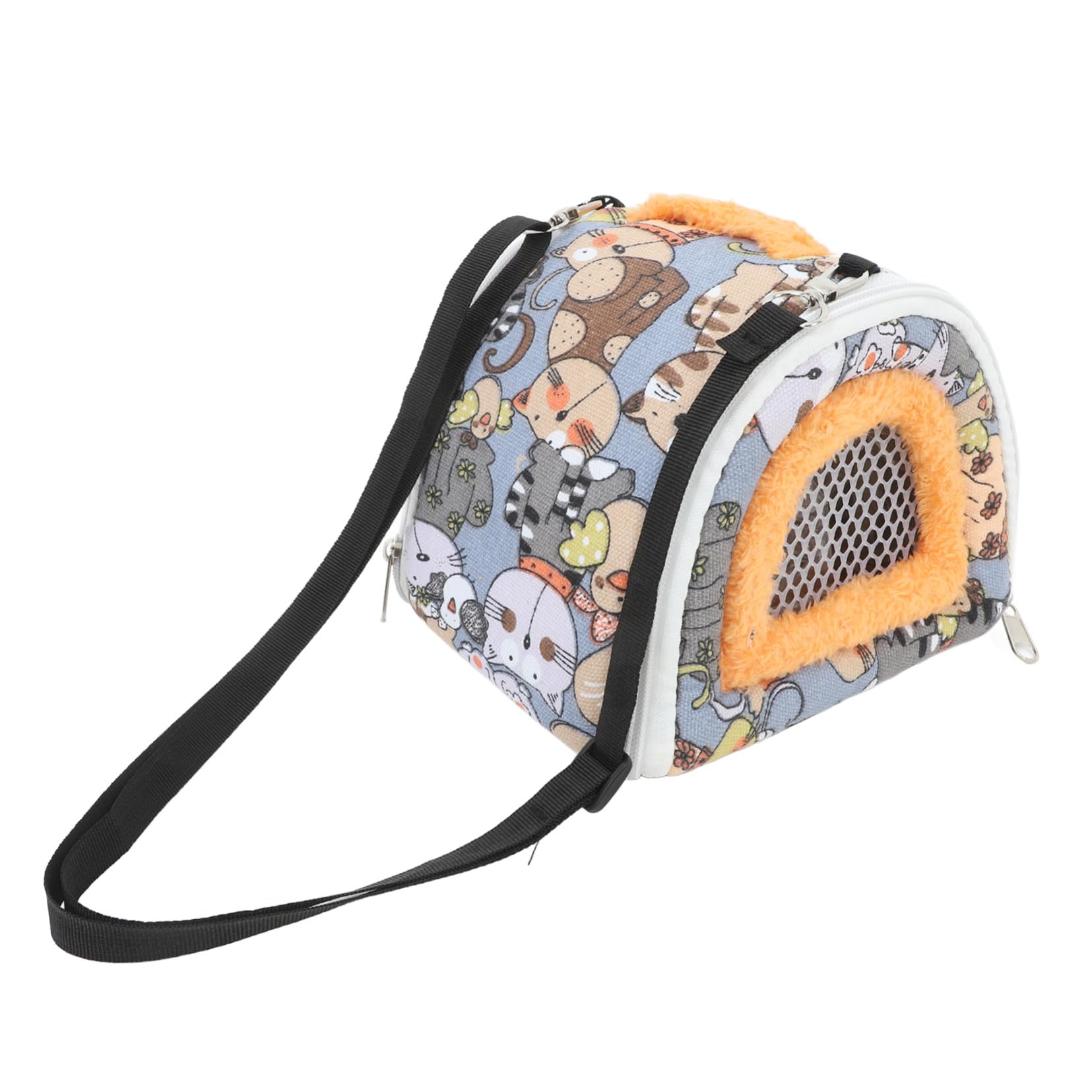 ハムスター用通気メッシュキャリーバッグ ペット肩掛けソフトクッション付...(3)