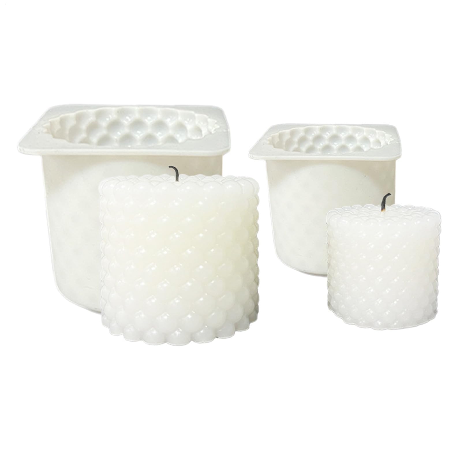 キャンドル モールド | 2個 ノンスティック クラフト ツール | モダン キャンドル メイキング シリコン モールド | ワックス・石膏・石鹸・ホームデコレーション・アート＆クラフト・パーティー・デスクデコレーション・クリスマス・ウェディング用