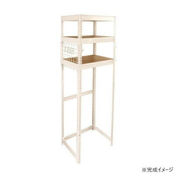Rakuten - ペール上・冷蔵庫上・ランドリー上ラック 幅62cm MK-L63NWH ホワイト　高耐荷重のラックシステムで整理整頓