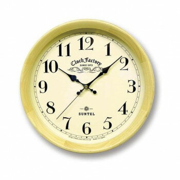 Watches - さんてる クォーツ 日本製 レトロ掛け時計(ファクトリー) ナチュラル QL622_NA　丸型のレトロな掛け時計