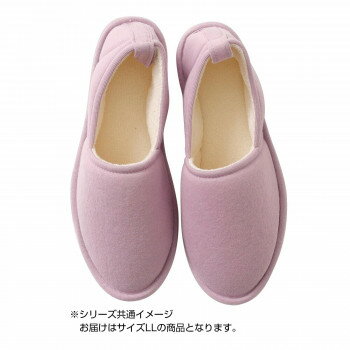 Rakuten - ルームシューズ ソフト 婦人 LLサイズ CH254815 N07・パープル　パイル地で履き心地の良いルームシューズ（パープルLLサイズ 24.5〜25.0cm）