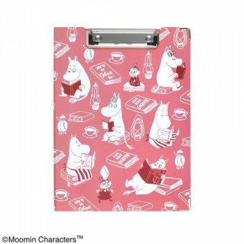樂天商城 - MOOMIN ムーミン クリップボード Reading テラコッタ/ベージュ ST-ZM0165　折りたたみタイプで、見られたくない用紙を伏せておく事が可能!