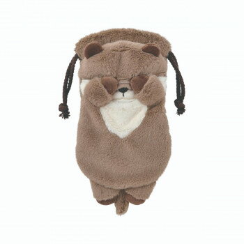 Rakuten - りぶはあと　くびねっこ　巾着　カワウソ　27040-33　ティッシュや小物などの収納に便利なサイズの巾着