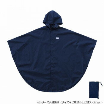 Rakuten - OUTDOOR PRODUCTS レインポンチョ 男女兼用 M ネイビー 06003234　着脱しやすい釦仕様