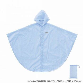 樂天商城 - OUTDOOR PRODUCTS レインポンチョ 男女兼用 L ライトブルー 06003234　着脱しやすい釦仕様