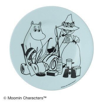 Rakuten - MOOMIN(ムーミン) 20cm プレート A ブルー PTJ060204　くすみカラーにシンプルなラインで描かれたイラストのプレート