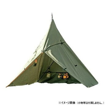 ※通常土日祝日を除く1週間以内に出荷の予定ですが欠品やメーカー終了の可能性もあり、その場合は別途メールにてご連絡いたします 撥水性と難燃性に優れたコットン混紡生地を採用。また、ソロキャンパー向けにバックパックでの持ち運びを想定し、丈夫さを保ちつつ、生地を極力薄くすることにより軽量化。内側・外側の計34か所にループを配し、様々な設営が可能。タープ泊にも最適です。タープ内側の面ファスナーには、着脱可能なデイジーチェーン(2本)が付き、設営方法によって適した位置にシェラカップなどを掛ける事が出来ます。※本製品にポール・ペグ・ガイラインは付属しません。別途お買い求めください。 【製品取扱上のご注意】 ※撥水性のある生地を使用しておりますが、縫い目等から雨水が染み出る場合がございます。雨天時ご利用の際は、予め防水スプレーなどでの対策をお願いします。 ※暴風雨や雷など悪天候の場合は絶対に使用しないでください。事前に天候を確認し安全に使用してください。 ※突風などでタープが飛ばされたり倒壊する恐れがあります。危険を伴う場合は直ちに使用を中止し、安全な場所へ退避してください。 ※焚き火やストーブなどの火気を扱うと、火災や一酸化炭素中毒などの原因となり大変危険です。自己責任の元、屋内外に関わらず火気の取扱いには十分ご注意ください。 ※大変危険ですので、小さなお子様に設営などの作業はさせないでください。 保護者の方はお子様から目を離さないでください。 ※安全のため、製品に異常が見受けられた場合はただちに使用を中止してください。本来の使用目的以外での使用はしないでください。 ※初期不良につきましては購入後1週間以内にお買い上げいただいた店舗へお問い合わせください。製品使用後の交換返品はお受け出来ませんのでご注意ください。 ※周囲の安全を確認し、広い場所で使用してください。 ※設営の際は地盤のしっかりした場所を選び、ガイロープは強いテンションが掛かるように設営してください。ペグは地面へ深く打ってください。 ※設営後は長時間放置せず、タープを使用しない場合はすみやかに撤収してください。 ※タープ本体に使用されているポリコットンは比較的火気に強い素材ですが、使用方法によっては火の粉などで生地に穴が開く場合もありますので取扱いにご注意ください。 サイズ 本体:約293×293cm(デイジーチェーン用面ファスナー部:145×3cm)、収納袋:約260×540mm(デイジーチェーン:約25×520mm) 個装サイズ：12.8×42.8×28.3cm 重量 本体:約2200g、収納袋:約110g(デイジーチェーン:約32g(1本あたり)) 個装重量：2500g 素材・材質 本体/収納袋:コットン混紡生地、ポリエステル65%、コットン35% 本体縁部/ループ:ポリエステル デイジーチェーン:ポリプロピレン 仕様 本体カラー:オリーブドラブ セット内容 タープ本体×1 収納袋×1 デイジーチェーン×2 生産国 中国 広告文責東洋通信システムTel 082-548-8989fk094igrjs