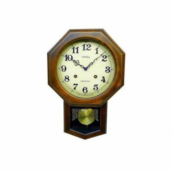 さんてる クォーツ 日本製 アンティーク振り子時計(8角型) アンティークブラウン QL624 レトロな振り子時計