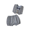 男の子フォーマル2点セット チェック k55-01403 表地はハリ感のある素材