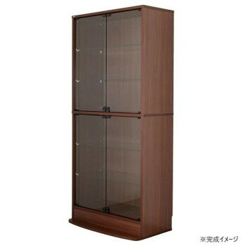 樂天商城 - 連結型コレクションラック ユニール 幅83.3×奥行39cm ハイタイプ ブラウン SCR-8339LHB　連結型コレクションラック