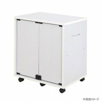 Rakuten - 同人誌専用押し入れ収納ワゴン 両面扉タイプ ホワイトグレー DSW-T60W　移動らくらく、鍵付きで安心