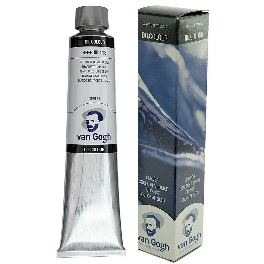 樂天商城 - ターレンス　ヴァンゴッホ油絵具　200ml　チタニウムホワイト(リンシードオイル)　T0208-118　411207　オランダ製の高品質な油絵具。