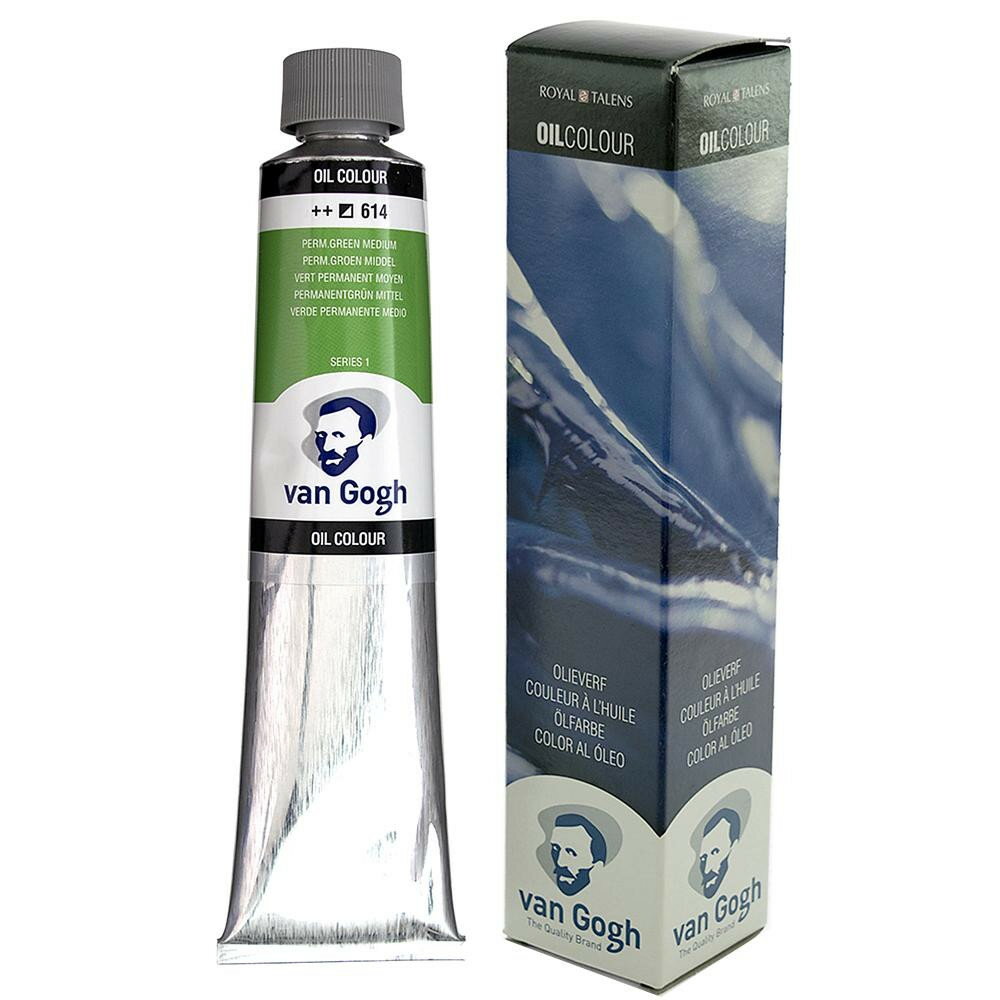 ターレンス　ヴァンゴッホ油絵具　200ml　パーマネントグリーンミディアム　T0208-614　422748　オランダ製の高品質な油絵具。