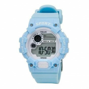 クレファー 腕時計 5気圧防水 TE-D280-LB ストップウオッチ機能付きデジタル腕時計