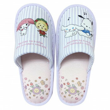 コジコジ×サンリオキャラクターズ　パープル　ストライプスリッパ CSS43974-51 23-25cm 　「コジコジ」..