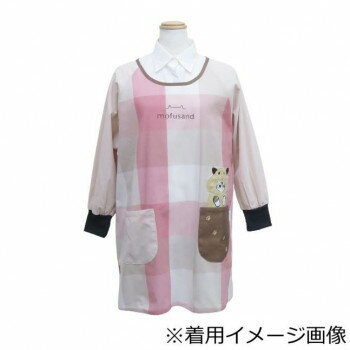 mofusand　モフサンド　チェックかっぽう着　ハムにゃん OA43793-42 M-L　割烹着型のエプロン