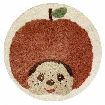 モンチッチ　ルームマット　りんご MZ44049-52　モコモコふわふわなルームマット