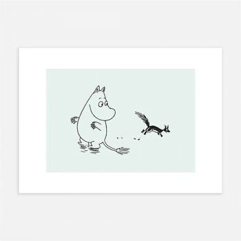 MOOMIN ムーミン ポスター 21×30 Moomin And Squirrel PTR040016　インテリアのアクセントに