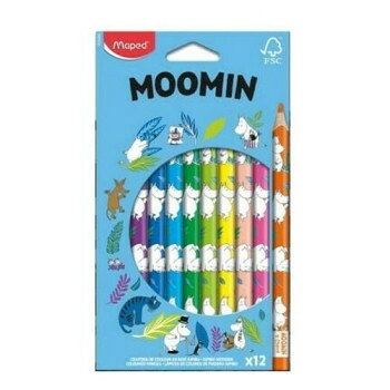 樂天商城 - MOOMIN ムーミン 色鉛筆 ジャンボ12色 MAP050005　色鉛筆