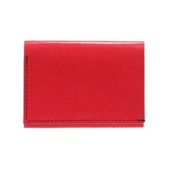 Rakuten - 国産レザー デュン dunn 3wings wallet 手のひらサイズの三つ折財布 レッド DTW02　シンプルで使いやすい