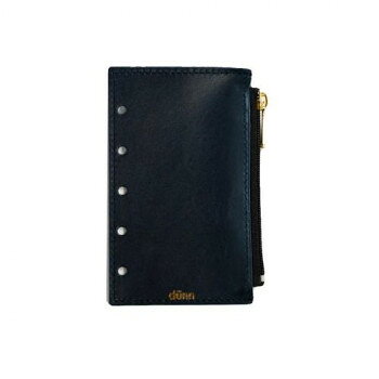Rakuten - 国産レザー デュン dunn M5 zipper pouch 手帳用ジッパー付きポーチ ブルーブラック DMZ01　紙のような薄さ、軽さを実現