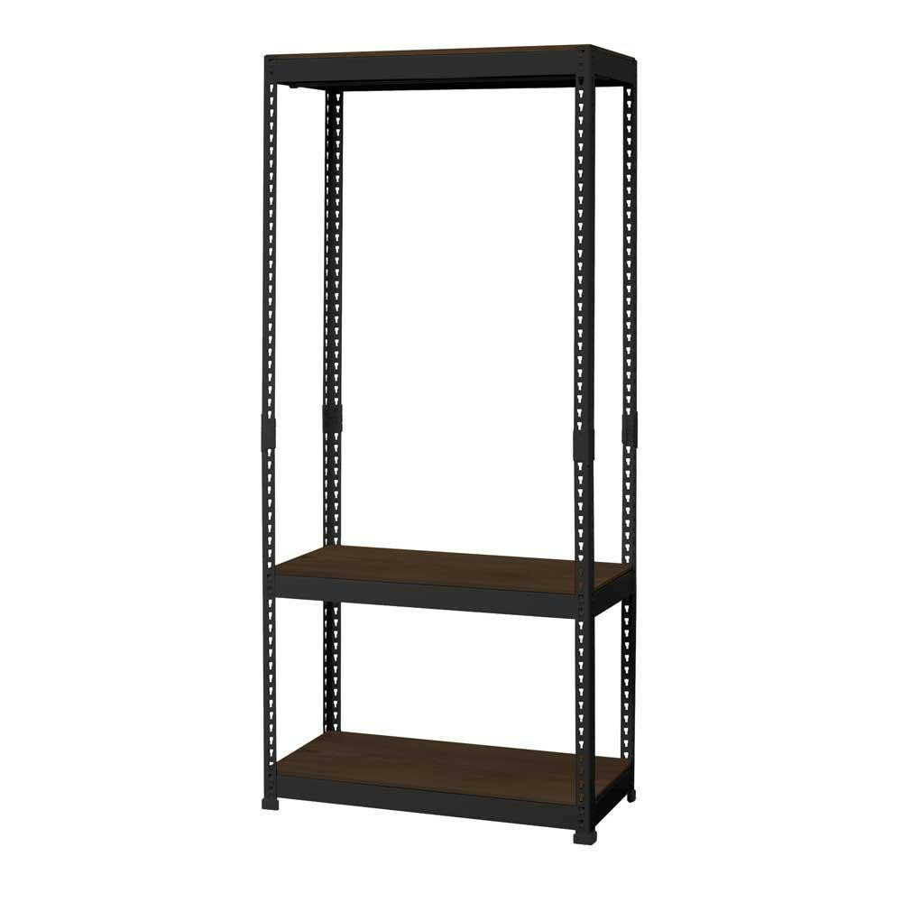 ハンガーラック3段 幅81cm MK-883HBK ブラック　好みに合わせて、アレンジ自在!