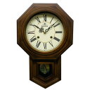 ボンボン振り子時計（ローマ文字)・QL688R・八角渦ボン時計　昔ながらのなつかしい振り子時計。