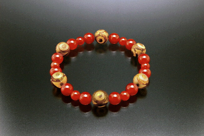 天珠パワー元気ブレス 風化天珠メノウ 赤メノウ 浄化 種類 相性 運気 エネルギー スピリチュアル チャクラ 人気 波動 ジュエリー 防御 パワー