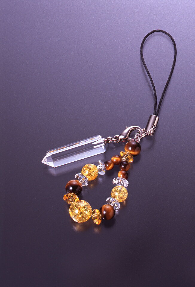 六方剣水晶 大開運ストラップ | 白水晶 黄水晶 爆裂黄水晶 虎目石 パワーストーン ストラップ 浄化 相性 エネルギー スピリチュアル チャクラ 人気 波動 クリスタル シトリン クラック タイガーアイ 天然石 運気 開運グッズ 開運アイテム 金運アップ 邪気 お守り水晶 数珠 scratch2-10095875 スクラッチ サンプル画像2