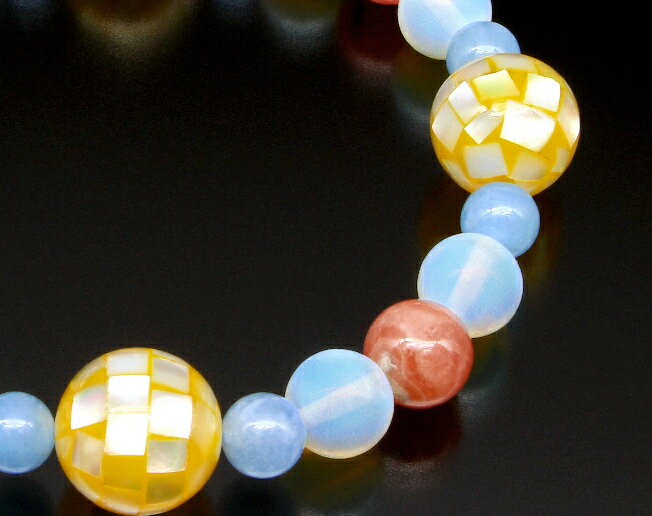 子宝・妊活・安産ブレス　マザーオブパール　アクアマリン　インカローズ　パワーストーン ブレスレット メンズ レディース 効果 ハンドメイド 浄化 種類 意味 アクセサリー