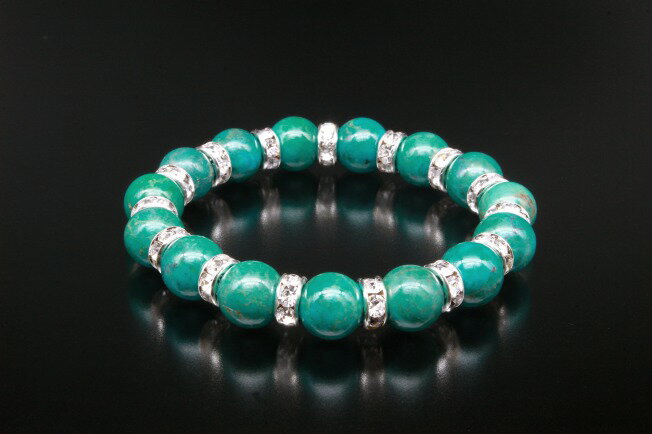 トルコ石・精神安定ブレス　トルコ石　ブレスレット メンズ レディース 効果 ハンドメイド 浄化 種類 意味 アクセサリー