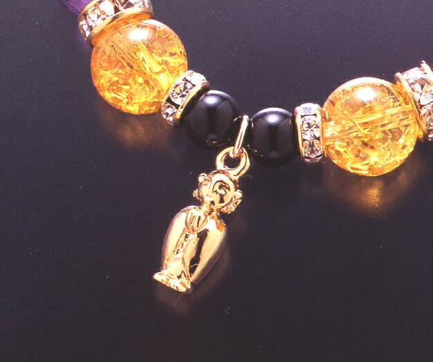 ほのぼの地蔵ブレスレット　黄水晶 爆裂黄水晶 アメジスト オニキス パワーストーン ブレスレット 送料無料 メンズ レディース 効果 ハンドメイド 浄化 種類 意味 アクセサリー シトリン クラック 天然石