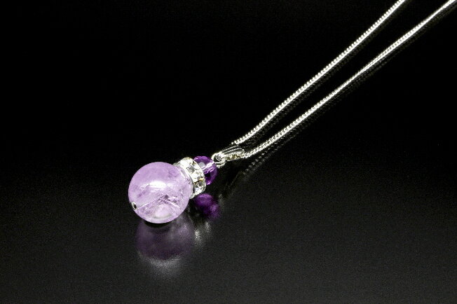 ラベンダーアメジスト不安解消ペンダント メンズ レディース 効果 ハンドメイド 浄化 種類 意味 アクセサリー ネックレス アメジスト