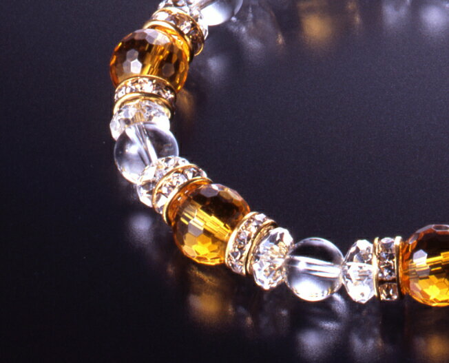 ミラクル大開運ブレスレット　白水晶 黄水晶 ロンデル パワーストーン ブレスレット 送料無料 メンズ レディース 効果 ハンドメイド 浄化 種類 意味 アクセサリー クリスタル シトリン 天然石