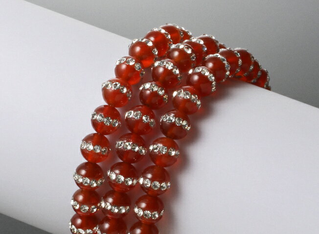 きらきら赤めのう3連ブレス　赤メノウ パワーストーン ブレスレット 送料無料 メンズ レディース 効果 ハンドメイド 浄化 種類 意味 アクセサリー