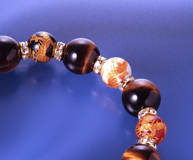 四神獣・梵字・龍珠合体ブレス　黄水晶 虎目石 赤メノウ 緑メノウ オニキス パワーストーン ブレスレット 送料無料 メンズ レディース 効果 ハンドメイド 浄化 種類 意味 アクセサリー ドラゴン シトリン タイガーアイ 金運四神ブレス