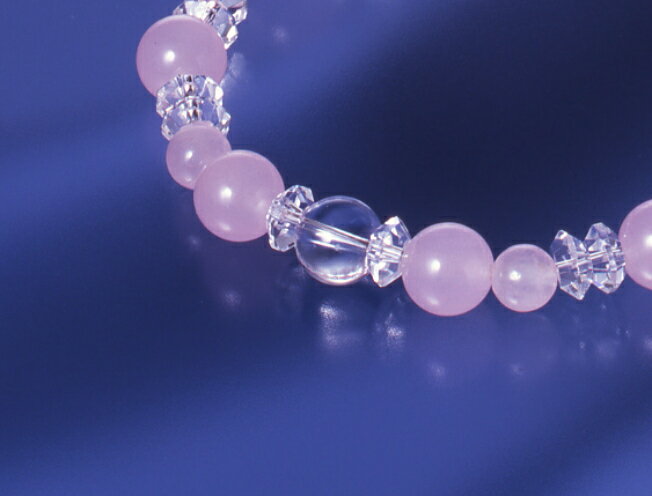 さわやか水晶の癒しブレス　ローズクォーツタイプ　白水晶 ローズクォーツ パワーストーン ブレスレット メンズ レディース 効果 ハンドメイド 浄化 種類 意味 アクセサリー クリスタル 天然石