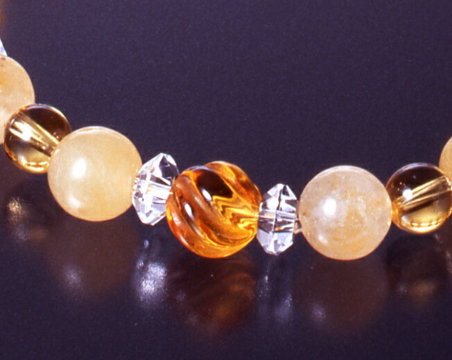 イエローカラー・ヒーリングストーンブレス　白水晶 黄水晶 黄メノウ パワーストーン ブレスレット メンズ レディース 効果 ハンドメイド 浄化 種類 意味 アクセサリー クリスタル シトリン 天然石