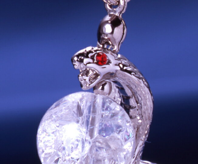 吉兆蛇・水晶ストラップ 爆裂白水晶 メンズ レディース 効果 ハンドメイド 浄化 種類 意味 アクセサリー 蛇 クリスタル