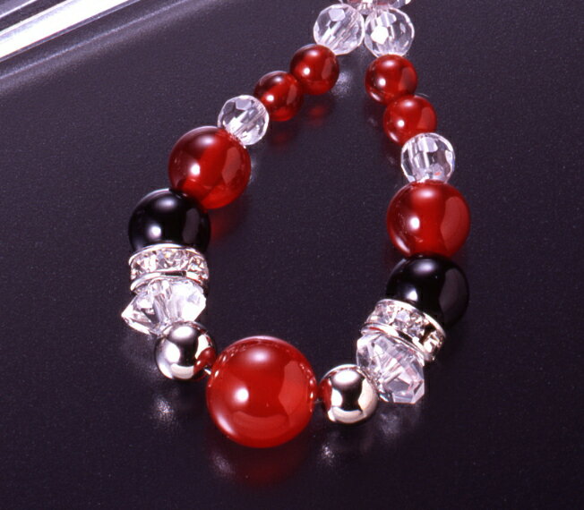 開運的中・赤めのうストラップ 白水晶 赤メノウ オニキス メンズ レディース 効果 ハンドメイド 浄化 種類 意味 アクセサリー