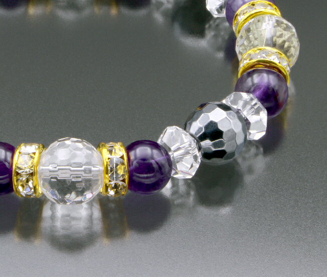 頭脳活性ブレス テラヘルツ 水晶 アメジスト ブレスレット メンズ レディース 効果 ハンドメイド 浄化 種類 意味 アクセサリー