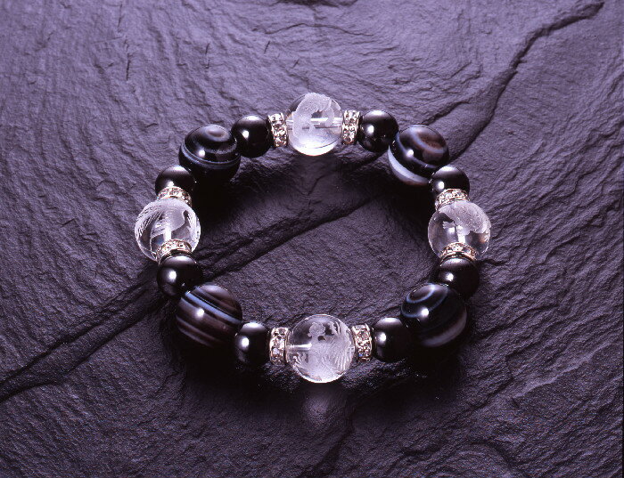 四神獣・天眼石ブレス 白水晶 天眼石 ヘマタイ...の紹介画像2