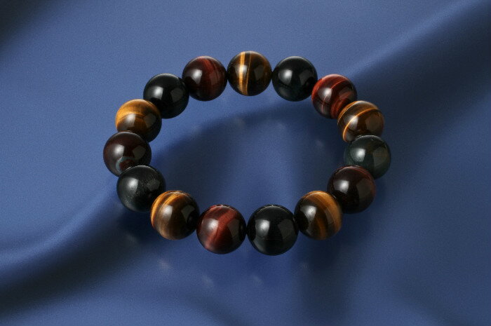 大粒三色 タイガーアイ・メンズブレス 丸珠タイプ 黄虎目石 赤虎目石 青虎目石 パワーストーン ブレスレット 送料無料 メンズ レディース 効果 ハンドメイド ...