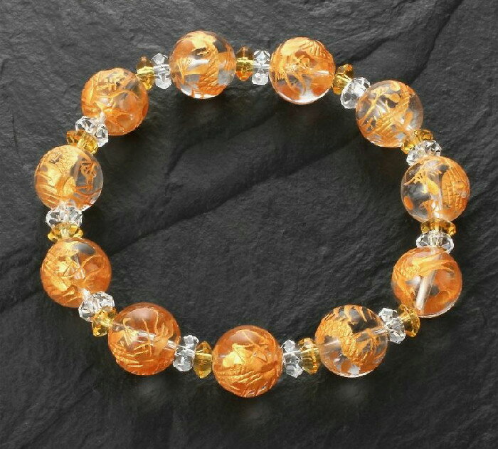 黄金龍玉ブレスレット　白水晶 黄水晶 パワーストーン ブレスレット 送料無料 メンズ レディース 効果 ..