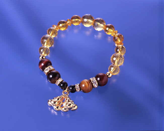 ピンピン元気ブレスレット　黄水晶 黄虎目石 赤虎目石 青虎目石 パワーストーン ブレスレット メンズ レディース 効果 ハンドメイド 浄..