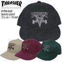 楽天バッグ キャップ のスクリーマー【クーポン有】【10％OFF】正規品 あす楽 スラッシャー キャップ THRASHER CAP 帽子 21TH-C62 SKATE GOAT サージ プレカーブCAP 大人用 メンズ ベースボールキャップ ブランド 刺繍 やぎ ポイント消化 送料無料 ※沖縄は別途送料必要