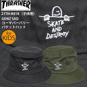 正規品 あす楽 子供用 スラッシャー ハット THRASHER HAT 帽子 21TH-H01K GONZ SAD コーマバーバリー バケットハット マークゴンザレス 54cm キッズ 子供 キッズ用 ブランド 刺繍 ポイント消化 送料無料